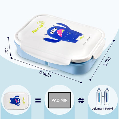 MISS BIG® Bento Box,Lunch Box Adult,Ideal Leak Proof Lunch Containers,Mom's Choice Lunch Box for Kids,No BPAs and No Chemical Dyes,Microwave and Dishwasher Safe Lunch Container (1900ml White)