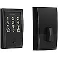 Schlage BE469ZP CAM 622 Connect Smart Deadbolt with Alarm with Camelot Trim in Matte Black, Z-Wave Plus Enabled