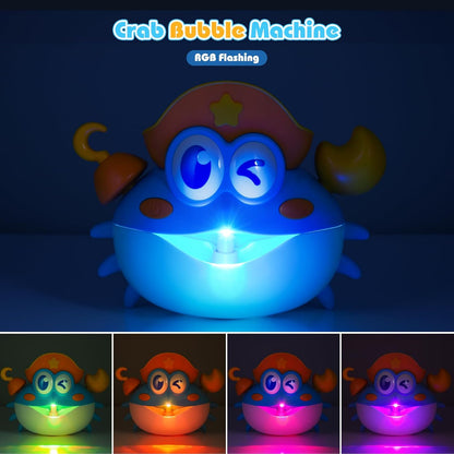 Bath Toys for Toddlers 1-3, vicia Bath Bubble Machine for Kids Age 3-5 Crab Bubble Bath Toys with Music & Light for 1 2 3 4 5 Year Old Boys Girls Light-Up Bathtub Toys for Babies Gifts