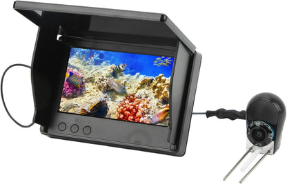 Brilluxa Fishing Camera, Portable Fish Finder, 5 Inch HD Display, 12V 0.34MP, Underwater Fishing Camera, Ice Fishing, Boat & Kayak Fish Finder (30m/98.4ft Cable)