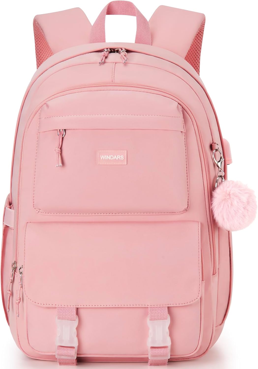 WINDARS Backpacks for Girls, 15.6 Inch School Bag Cute Waterproof laptop Bookbag Large College Backpack for Teen Women Students Anti Theft Travel Daypack Black