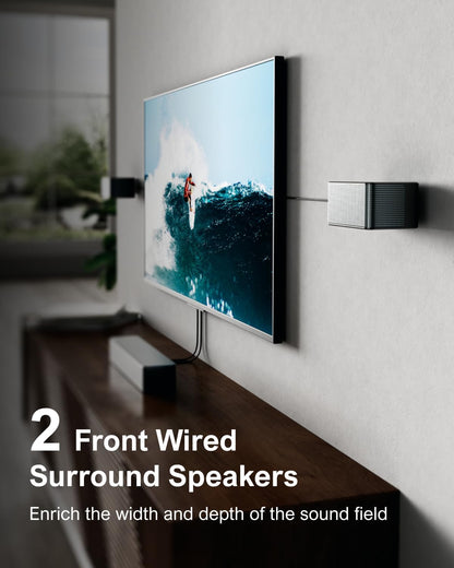 ULTIMEA 7.1 Channel Surround Sound System for TV with Dolby Atmos, 460W Soundbar with 6.5" Wireless Subwoofer, APP Control, 4 Surround Speakers, Home Theater Audio System, Poseidon D80