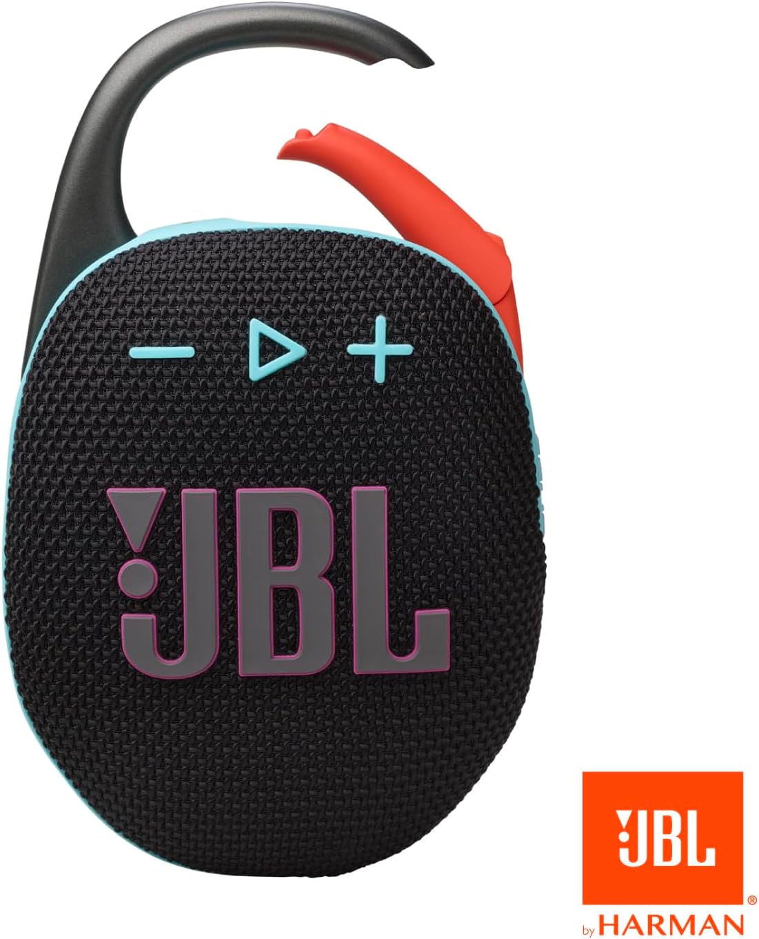 JBL Clip 5 - Ultra-Portable, Waterproof & Dustproof Bluetooth Speaker, Big Pro Sound with Punchy bass, Integrated Carabiner, Up to 12 Hours of Play, Recycled Materials (Black & Orange)
