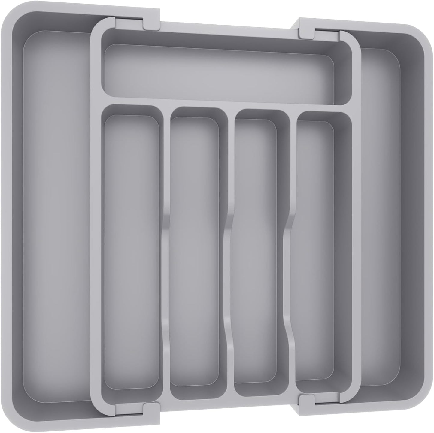 Lifewit Cutlery Organizer, Expandable Utensil Organizer for Kitchen, Utensil Holder, Adjustable Cutlery Rack Organizer for Spoons, Knives, Kitchen Organizers and Storage, Black