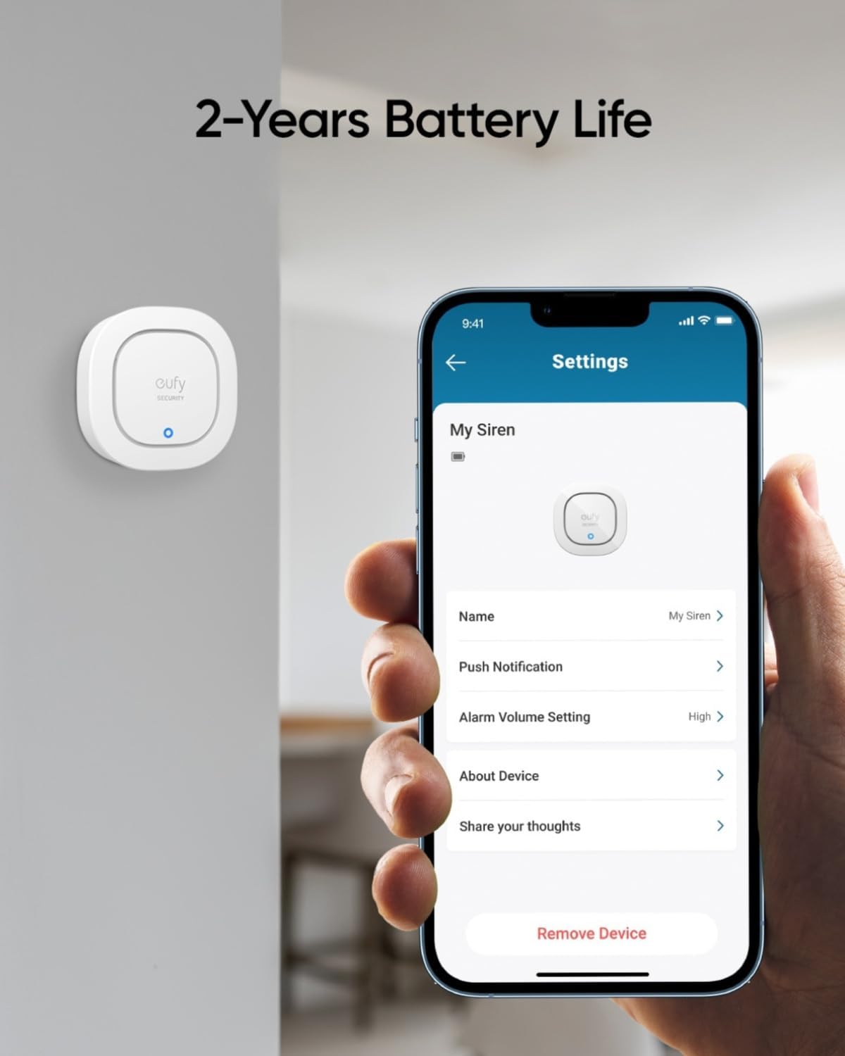eufy Security Siren, 105 dB Wireless Alarm, IP65 Weatherproof, Remote Alerts, 2-Year Battery Life, HomeBase Required, Compatible with HomeBase S380 and S280, App Control, Easy to Install