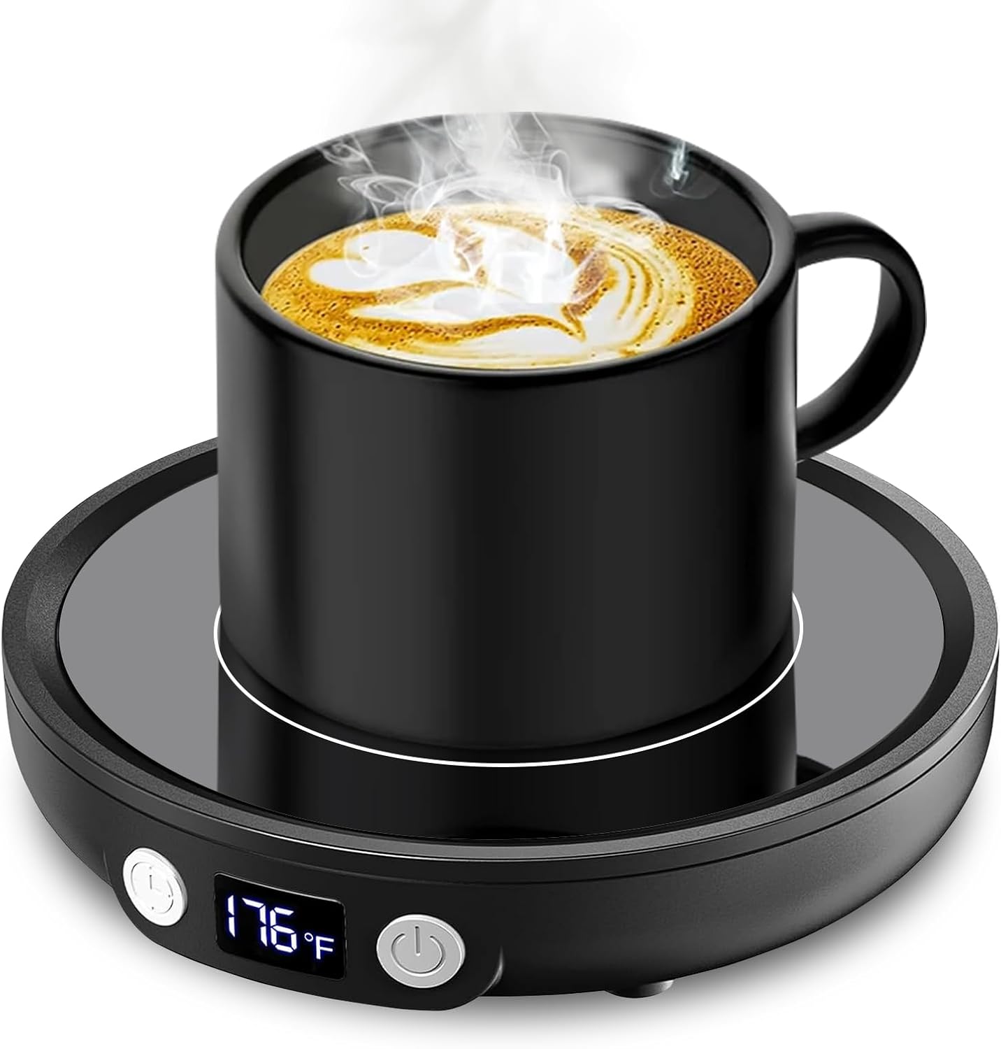 Mug Warmer Coffee Warmer for Desk with 3Temperature Control 130 ℉/150 ℉/176 ℉,2-12Hrs Auto Shut Off,Mug Warmer for Beverage, Coffe Cup Warmer for Home & Office Ideal for Coffee Lovers(Black)