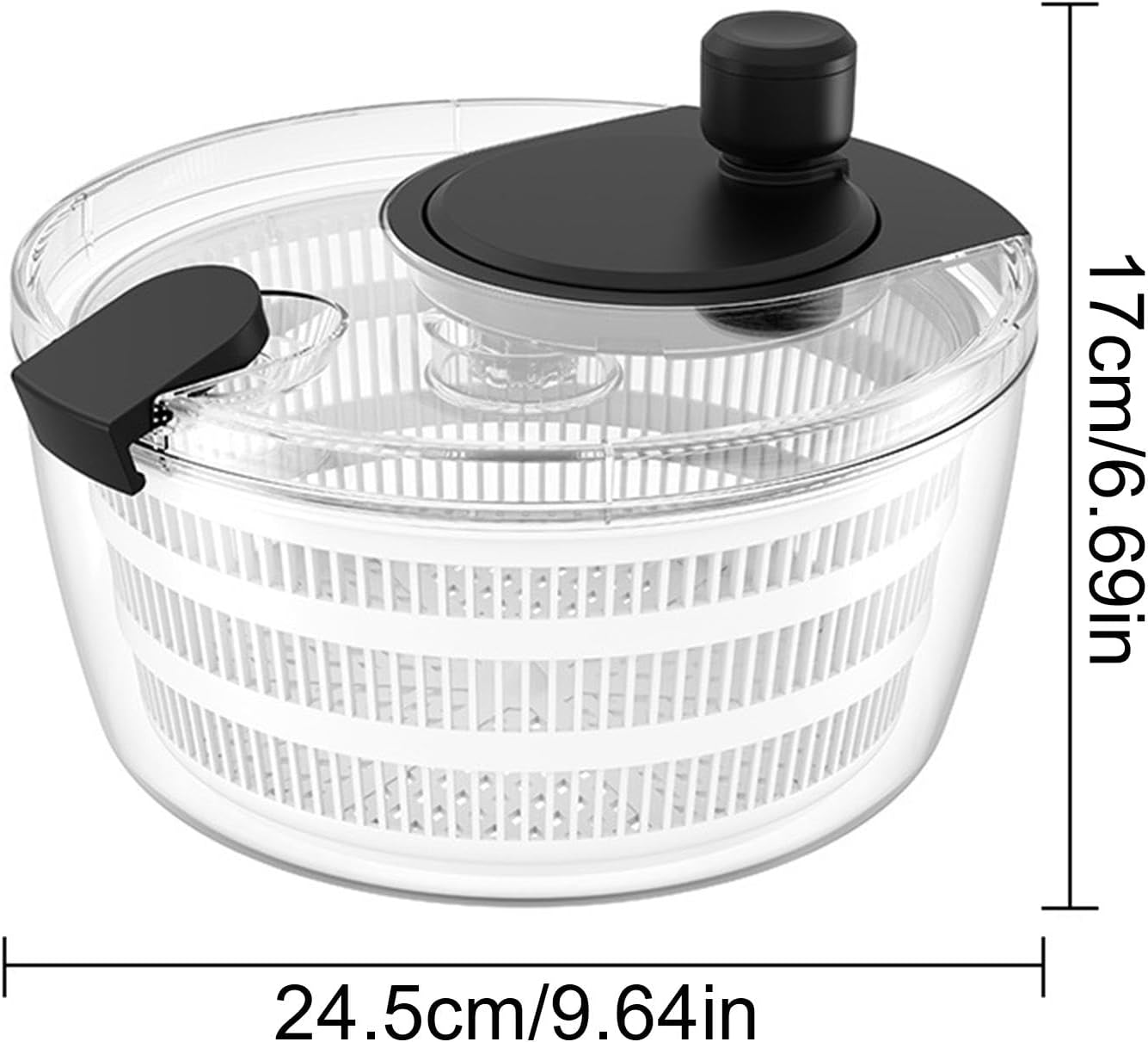 Manual Salad Spinner, Fruit Spinner and Strainer, Manual Lettuce Spinner with Secure Lid, Fruit Washer Spinner Bowl, Split Structure Lettuce Spinner with Bowl and Lid for Vegetable Fruit Dryer
