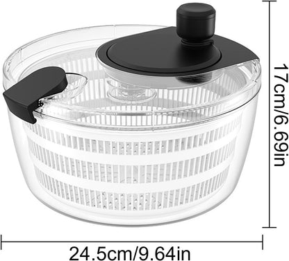 Manual Salad Spinner, Fruit Spinner and Strainer, Manual Lettuce Spinner with Secure Lid, Fruit Washer Spinner Bowl, Split Structure Lettuce Spinner with Bowl and Lid for Vegetable Fruit Dryer