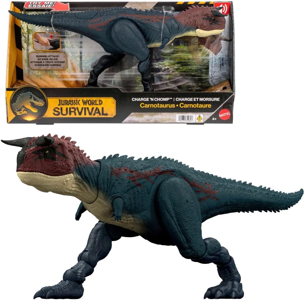 Interactive Dinosaur Action Figure with Running & Chomping Motion, Roar Sounds, and Digital Play Features – 17-Inch Carnotaurus Toy for Kids Ages 4+ - PuriLite