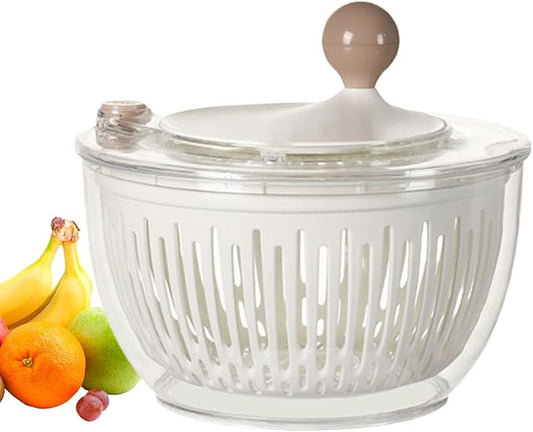 Salad Spinner Small | Lettuce Washer and Spinner 4.5L | Bowl Basket Container Strainer with Non-Slip Base for Vegetable Fruit Cleaning Storage Kitchen Refrigerator