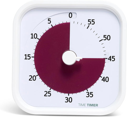 TIME TIMER Time Timer MOD - 60-Minute Visual Timer Home Edition, for Home Schooling, School Desk, Office Desk and Meetings, White