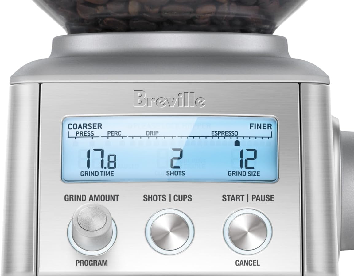 Breville BCG820BSS Smart Grinder Pro Coffee Bean Grinder, Brushed Stainless Steel