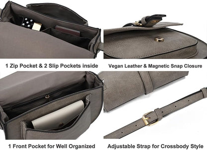 Crossbody Bags for Women Small Over the Shoulder Saddle Purses and Boho Cross body Handbags,Vegan Leather