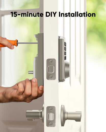 eufy Smart Lock C30, Keyless Entry Door Lock, Built-in WiFi Deadbolt, Smart Lock for Front Door, No Bridge Required, Easy Installation, App Remote Control, Auto Lock, Black