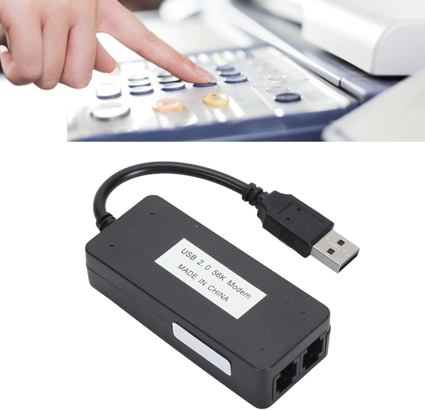 USB 56K External Dial Up Fax Data Modem with RJ11 Cable for 98/2000/xp Vista, for 11/10/8/7, 32/64bit, for Linux Operating System