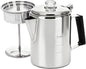 Cididu Coffee Percolator 9 Cup Camping Coffee Pot, Coffee Pot Outdoors, Stainless Steel Stove Top Brew Coffee Maker on Fire, Ideal for Group Camping, Hiking, Backpacking, RV and Travel