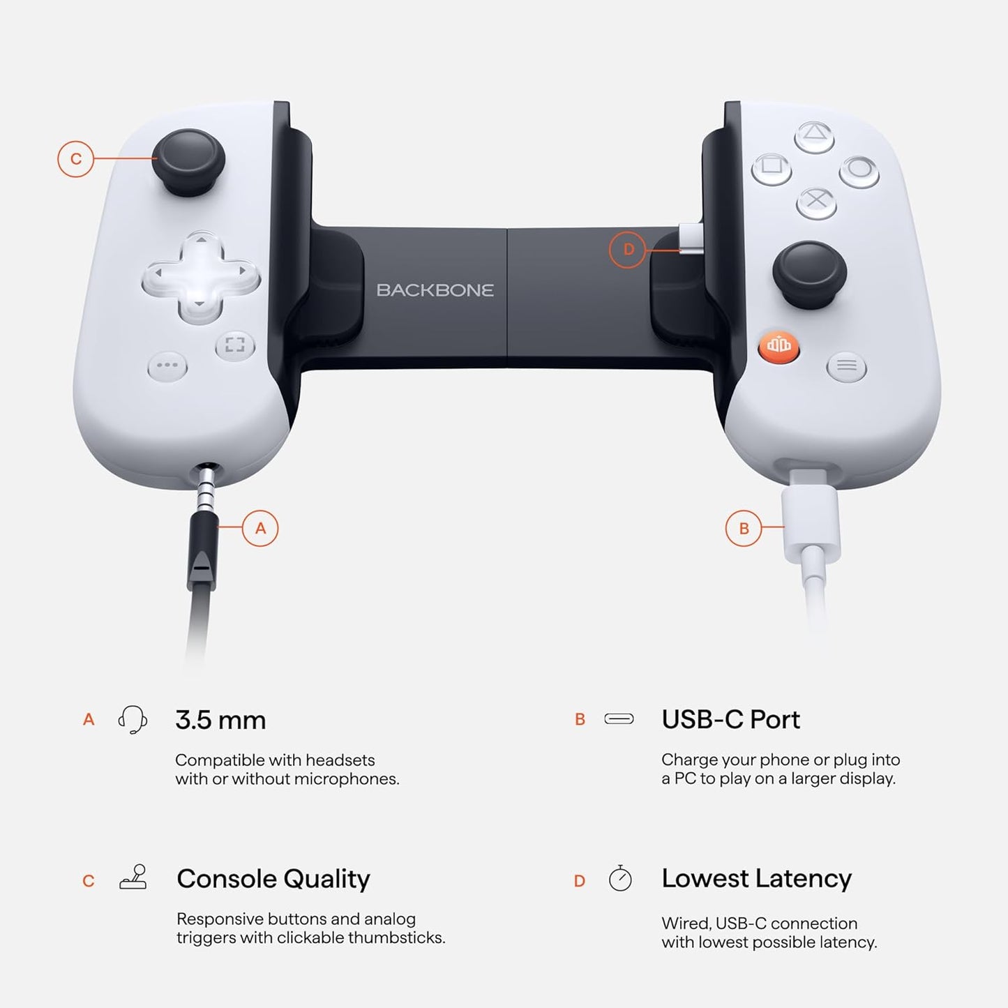 BACKBONE One Mobile Gaming Controller for iPhone (Lightning) - PlayStation Edition - 2nd Gen - Turn Your iPhone into a Gaming Console - Play Xbox, PlayStation & More (3 Months Apple Arcade Included)