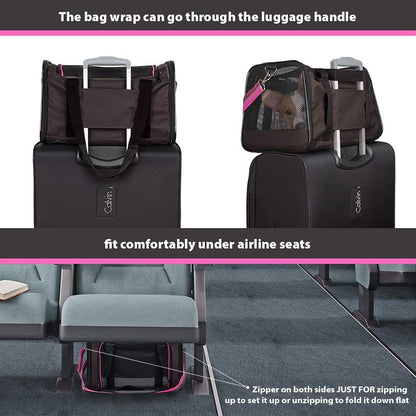 Aivituvin Dog Carrier Airline Approved Soft Sided Pet Carriers, Collapsible Travel Cat Carrier for Medium Cats and Puppies (Green Large)
