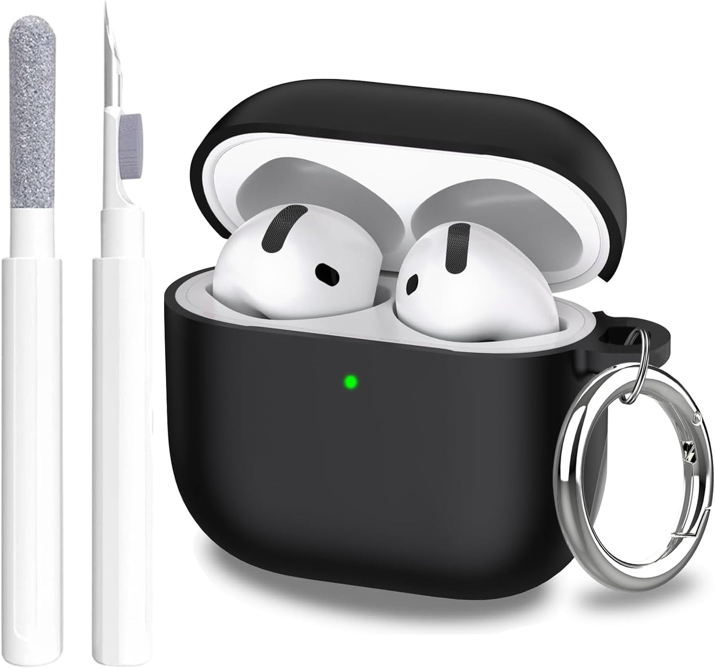 Aircawin for Airpods 4 Case Cover,Shockproof Case for Airpods 4th Generation Case Cover 2024,Premium Silicon Case with Keychain and Cleaing Pen for Airpods 4 Gen, Wireless Earphone Accessories-Blue