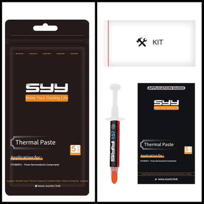 Thermal Paste, SYY 4G with Toolkit CPU Paste Thermal Compound Paste Heatsink for IC/Processor/CPU/All Coolers, Carbon Based High Performance, Thermal Interface Material
