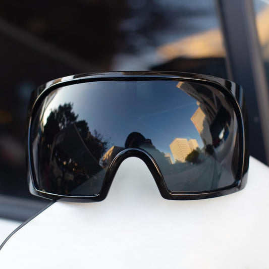 Oversized Wrap Around Sunglasses for Women Men,Futuristic Rave Curved Lens Shades,Fashion Trendy Shield Sun Glasses 8060