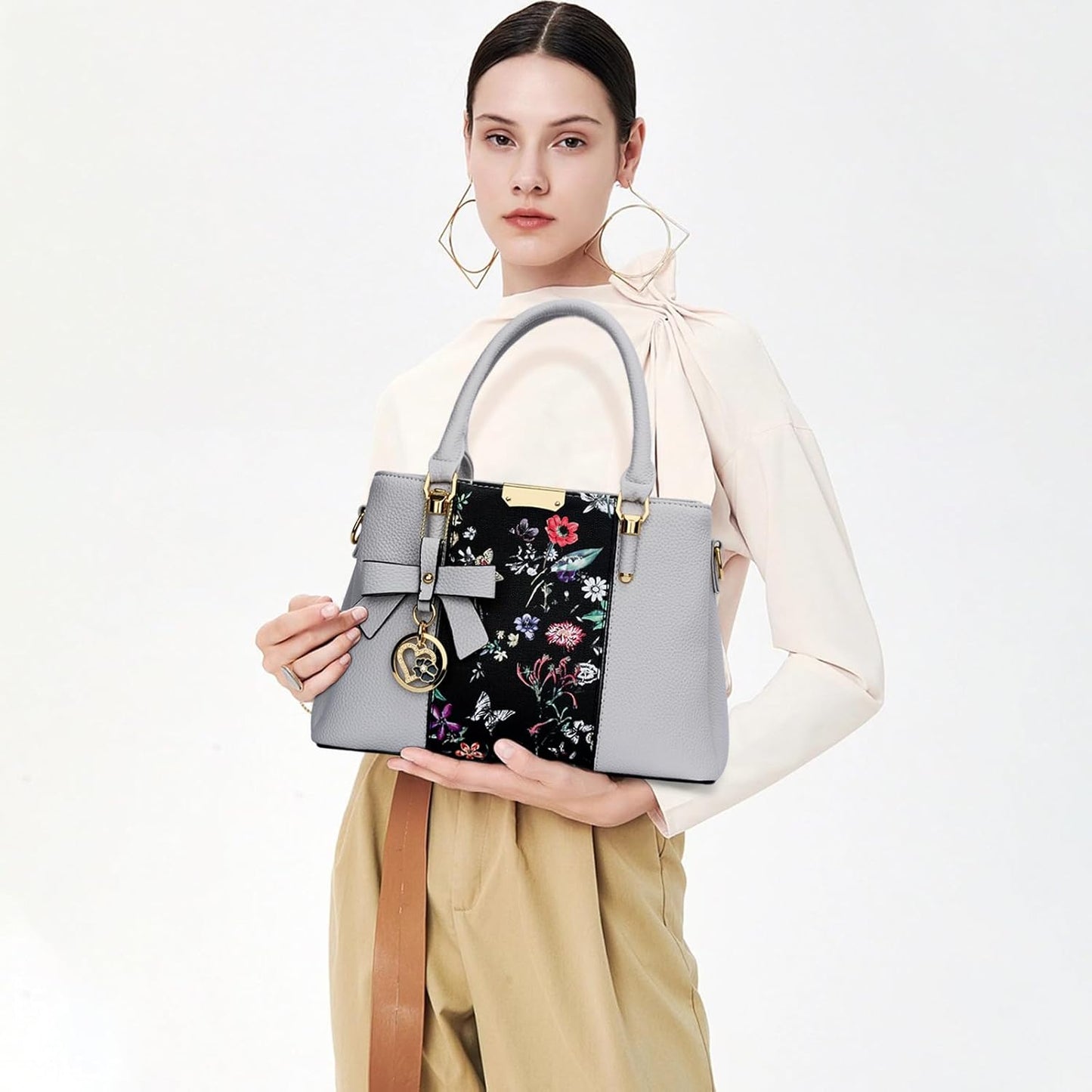 KKXIU Trendy Tote Bag for Women Lightweight Oxford Big Capacity Shoulder Purses and Handbags