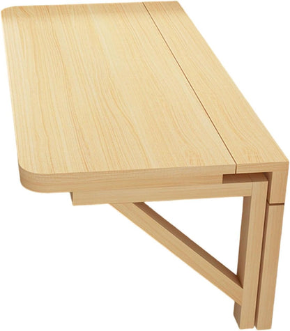 Wall Mounted Folding Wooden Table | Space-Saving Fold-Down Desk