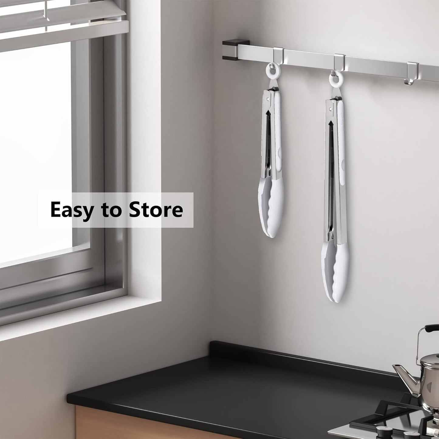 Purilite Select Silicone &amp; Stainless Steel Kitchen Tongs