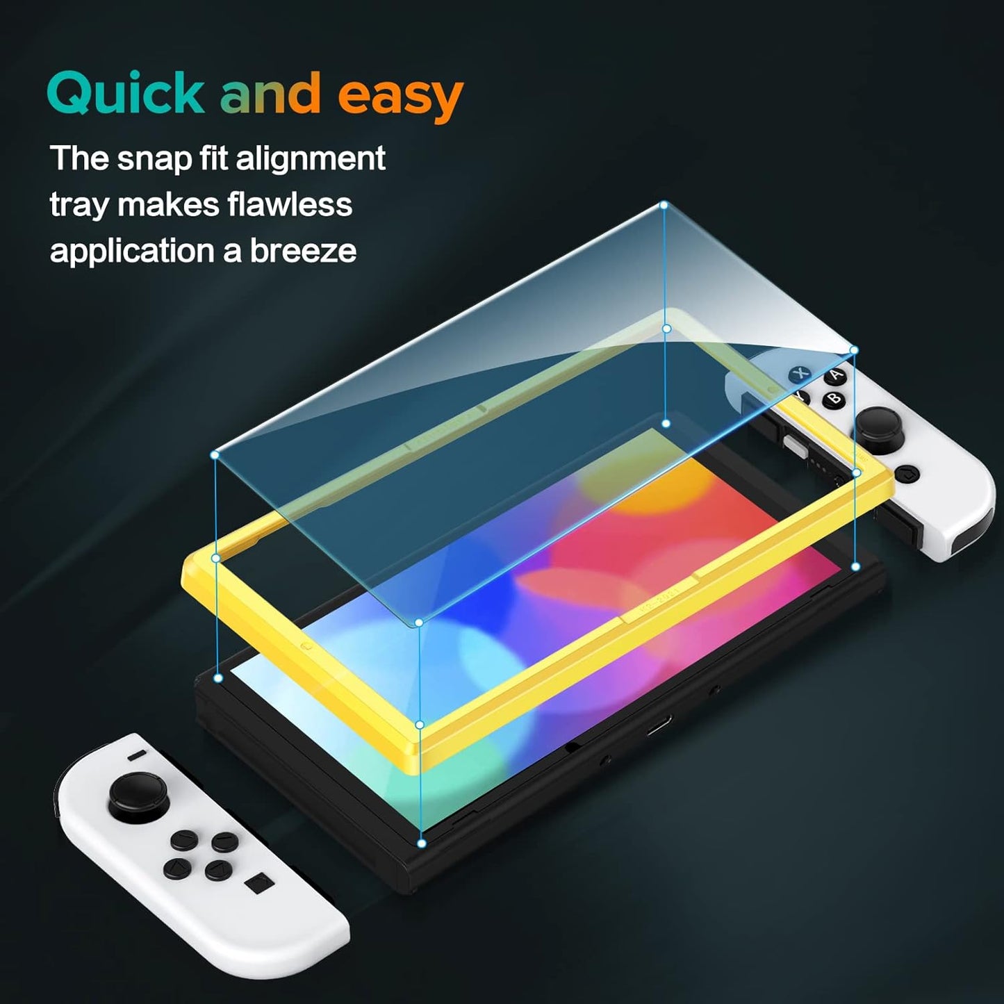ivoler 4-Pack Screen Protector Tempered Glass for Nintendo Switch 2 Model 2025 with [Alignment Frame] Accessories Transparent HD Clear Anti-Scratch Screen Protector for Nintendo Switch 2, 7.9-Inch