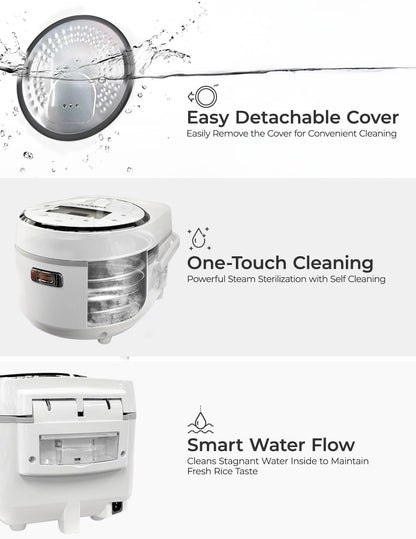 CUCKOO CR-0810F | 8-Cup (Uncooked) Micom Rice Cooker | 9 Menu Options: White Rice, Cake, Soup & More, Nonstick Inner Pot, Designed in Korea | White