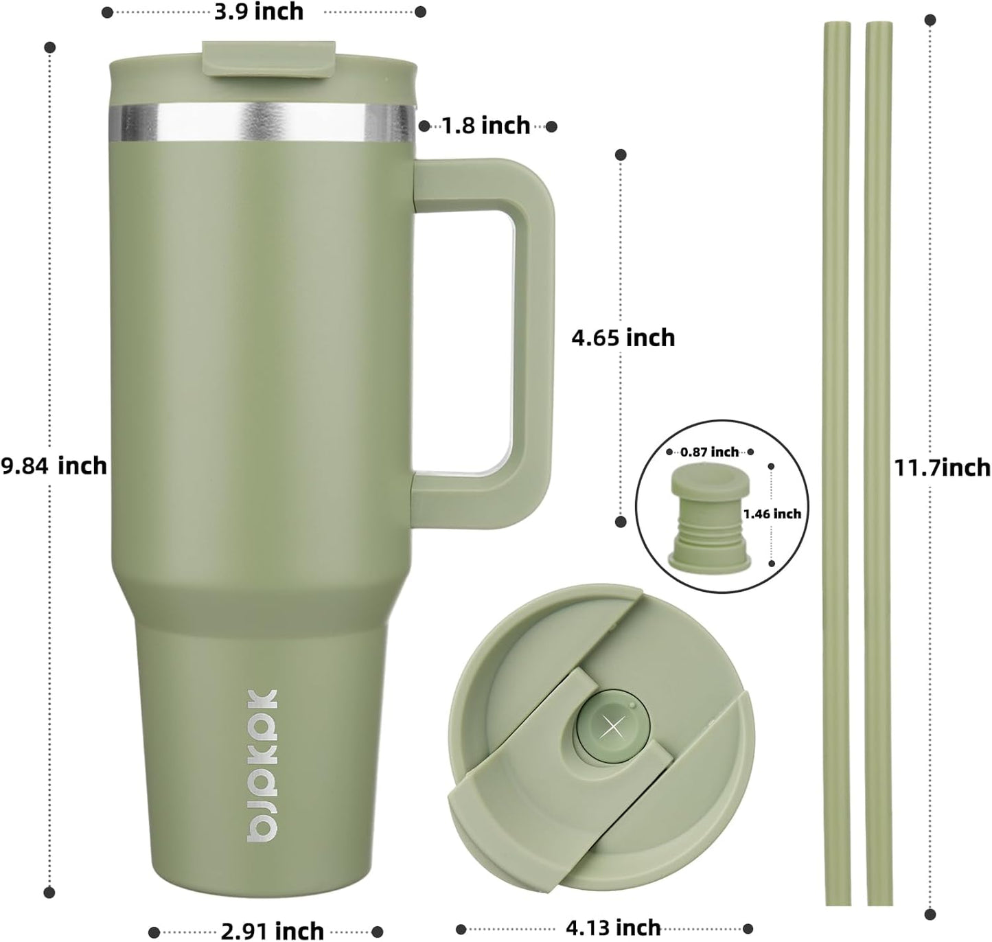 BJPKPK Tumbler with Handle and Straw 30oz Insulated Tumbler Cups with Lid Stainless Steel Travel Coffee Mug,Indigo Black