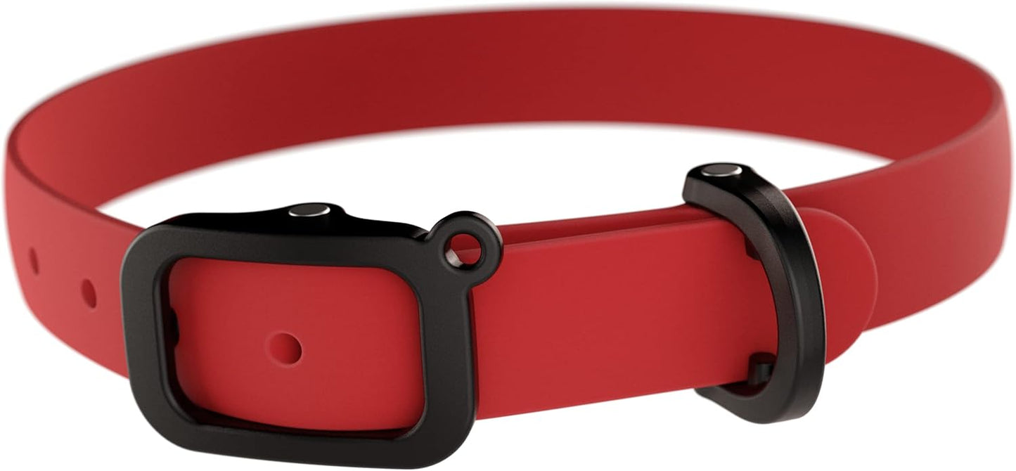 Waterproof Dog Collar - Durable, Comfortable and Adjustable Silicone Dog Collar with Wear Resistant Buckle and ID Tag Ring for Small Dogs by Nuvuq (Black, Small)
