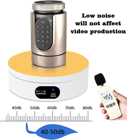 Motorized Rotating Display Stand, Electric 360 Degree Automatic Mute Rotating Turntable for Photography Products and Shows. Tumbler Cup Making Supplies Spinner, Watch,3d Models, Collectibles, 4.7" USB