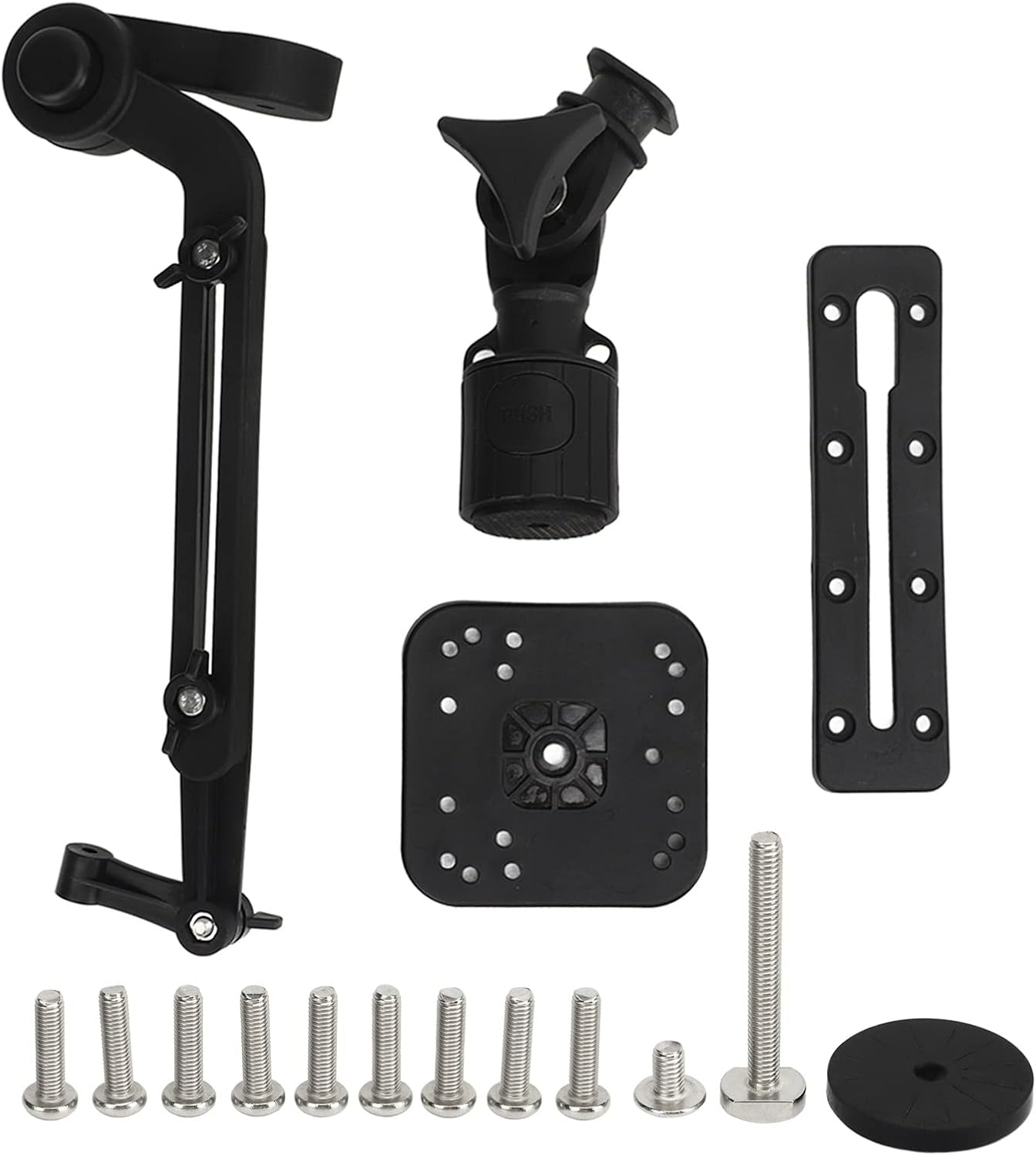 Fish Finder Mount, 1.5 Ball Base Electronics Fish Finder Mount Mounting Plate Bracket Base, Transducer Mounting Arm, Universal Mounting Plate for Kayak Fish Finder Installation