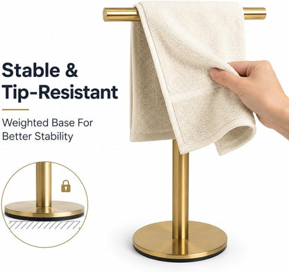 Bathroom Hand Towel Holder Stand，T-Shape Hand Towel Holder Stand SUS304 Stainless Steel for Bathroom，Kitchen or Vanity Countertop