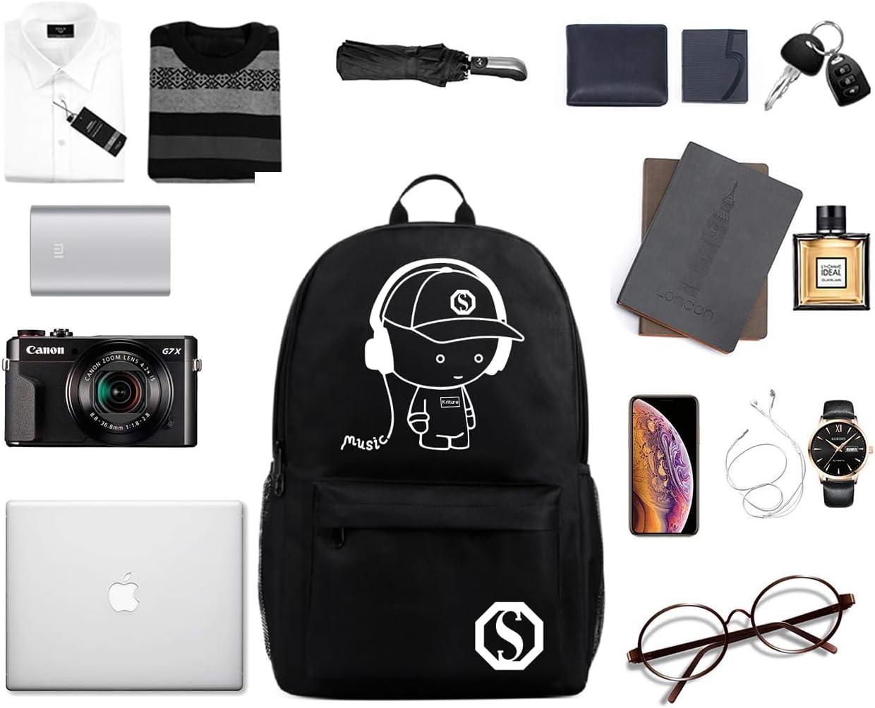 School Backpack, Lightweight Water-resistant Daypack Schoolbag Bookbag for Women Girls and Teens