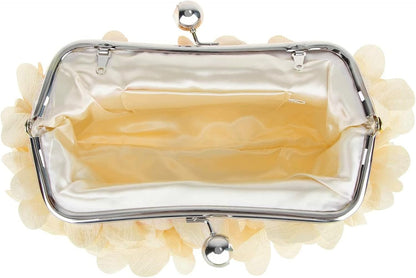 JAMBHALA Clutch Evening Handbags Floral Appliques Small Clutch Purses for Women