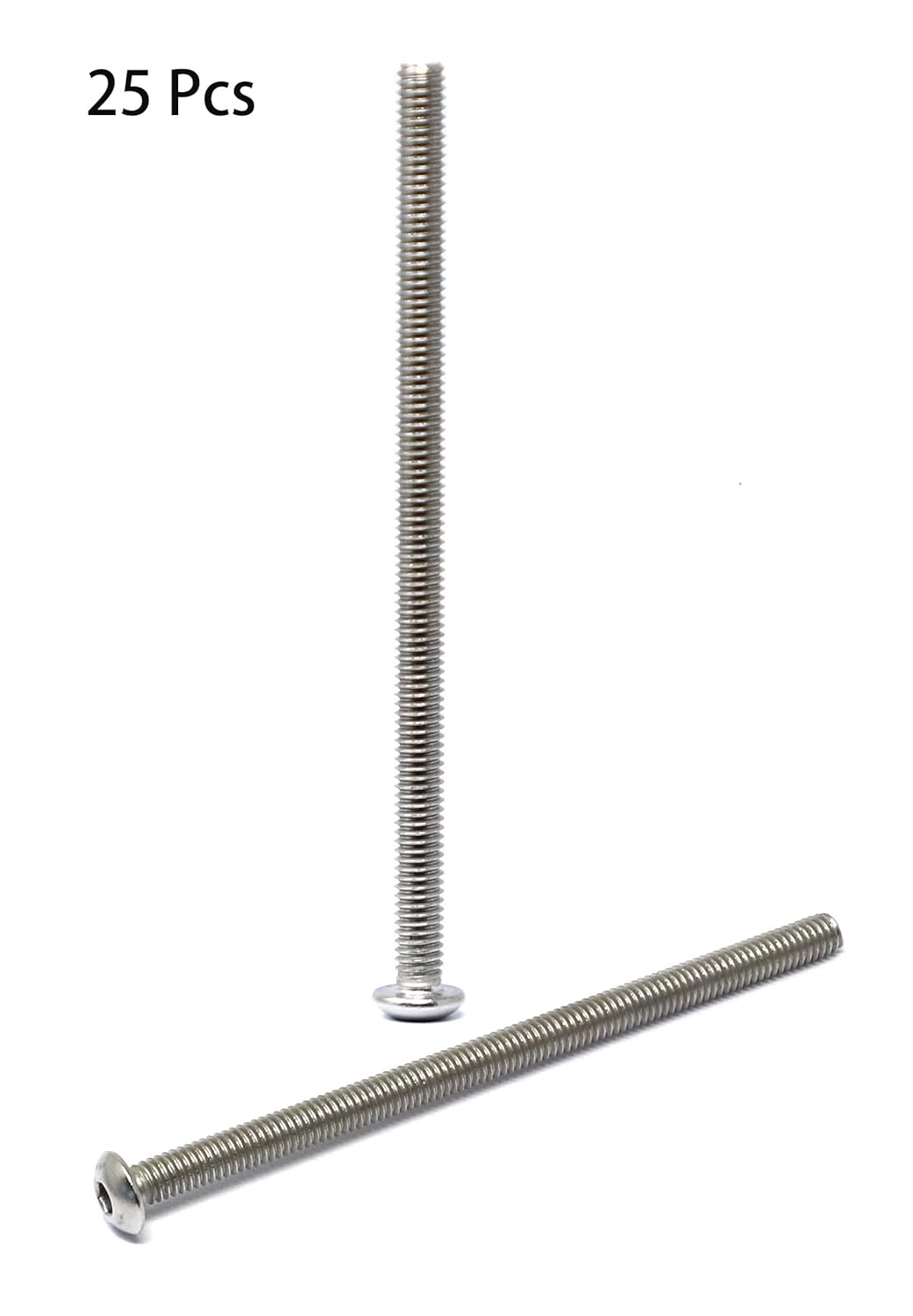iexcell 50 Pcs M6 x 20mm Thread Pitch 1 mm Stainless Steel 304 Hex Socket Button Head Cap Screws Bolts Kit