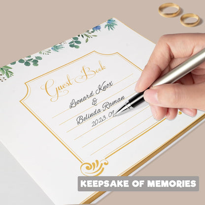 Wedding Guest Book, Sign-in Book for Wedding Reception Baby Shower Registry, Polaroid Guestbook with Gold Foil Gilded Edges - PuriLite