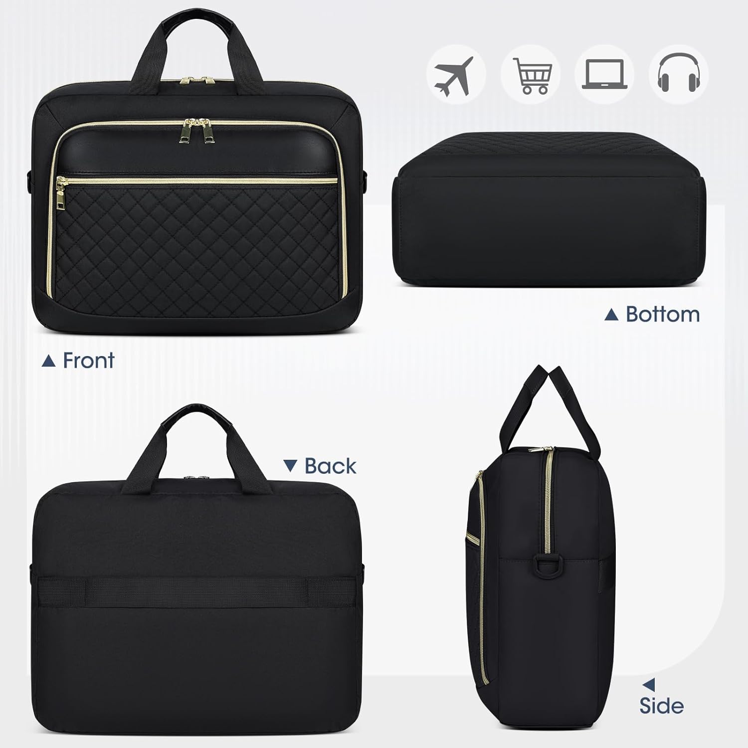 Laptop Bag 17 Inch Laptop Briefcase for Women Waterproof Computer Messenger Bag Professional Laptop Case for Business Work - PuriLite