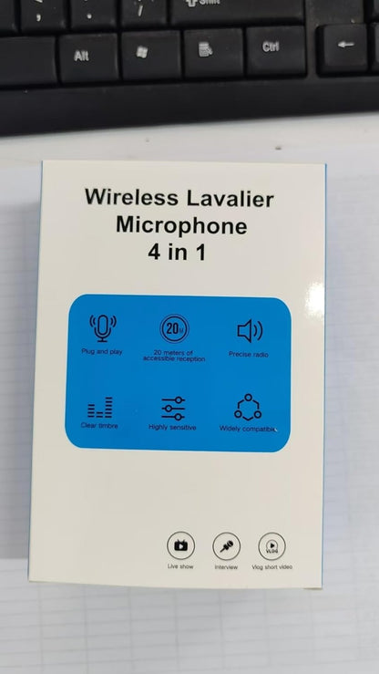 CKOKC Wireless Microphone for iPhone - Android Phone and Laptop PC, USB Microphones for Podcasting, Lavalier Microphone for Interview Video Vlog YouTube