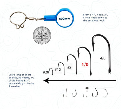 Hook-Eze Fishing Gear Knot Tying Tool | Line Cutter |Cover Hooks on Fishing Pole Travel Safely Fully Rigged for Saltwater Bass Ice Fishing