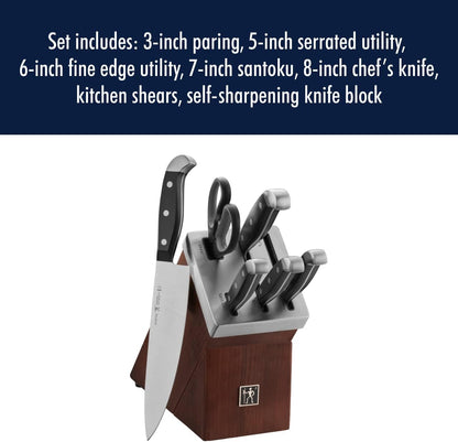 HENCKELS Statement 15Piece White-Handled Knife Block Set with Shears, Sharpening Steel - Dishwasher Safe, Ergonomic Handle