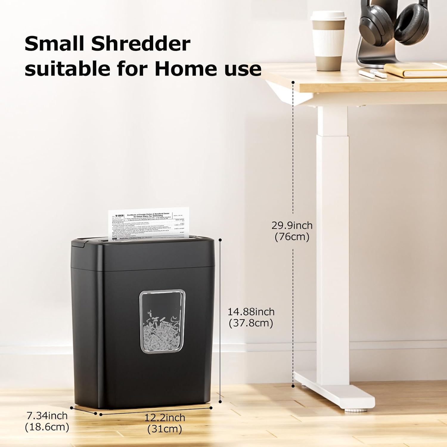 8-Sheet Cross Cut Paper Shredder with 4.2 Gallon Bin, P-4 Security Level Shredder for Home Office, Shreds Paper, Credit Cards, Staples, and Mail - PuriLite