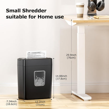 8-Sheet Cross Cut Paper Shredder with 4.2 Gallon Bin, P-4 Security Level Shredder for Home Office, Shreds Paper, Credit Cards, Staples, and Mail - PuriLite