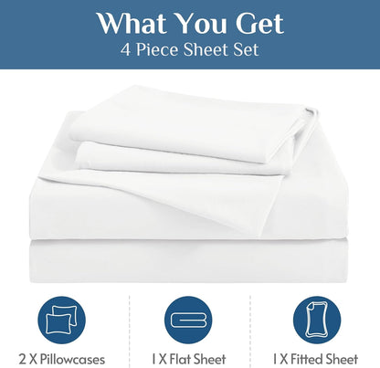 JOLLYVOGUE Queen Size Bed Sheet Set - 4 Piece Bed Sheets Set with Deep Pocket - Soft Breathable & Cooling - Resists Shrinkage & Fading Draps Queen - Easy Care (Dark Grey)