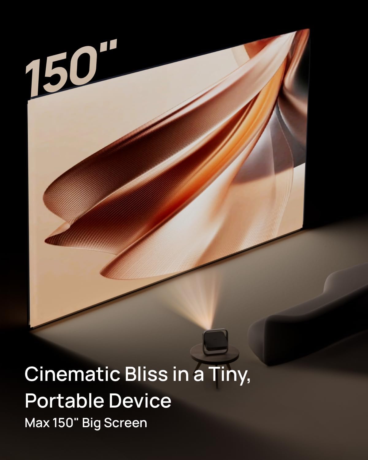 XGIMI Elfin Flip, 1080P FHD Resolution, DLP Projector, Licensed Netflix, Build-in Adjustable Stand, Lightweight and Compact Design, 400 ISO Lumens, Screen Adaption, 2 x 3W Built-in Speakers, WiFi