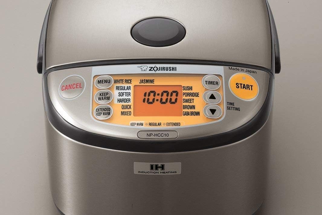 ZOJI Zojirushi NP-HCC10XH Induction Heating System Rice Cooker and Warmer, 1 L (Up to 5.5 cups), Stainless Dark Gray