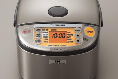 ZOJI Zojirushi NP-HCC10XH Induction Heating System Rice Cooker and Warmer, 1 L (Up to 5.5 cups), Stainless Dark Gray