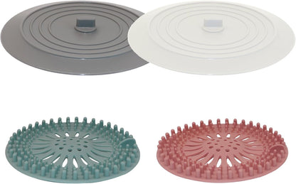 V-TOP Tub Stopper 2 Pack, 6 inches Large Silicone Drain Plug Hair Stopper Flat Suction Cover for Kitchen Bathroom Accessories and Laundry